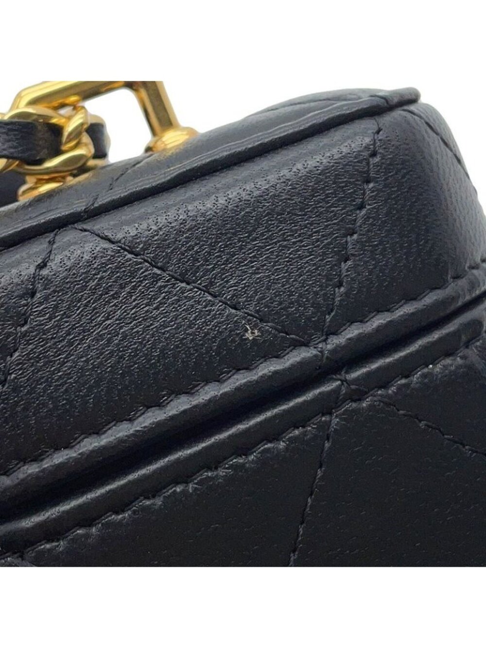 ★SOLD★ Chanel Chain Shoulder Bag Quilted CC Logo Vanity Lambskin - Picture 9 of 10